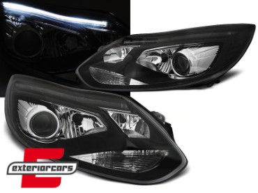 Prednja svjetla LED TubeLights (crna) / Ford Focus III Mk3 (2010-2014), LPFO66