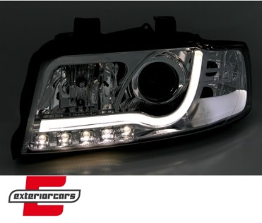 Prednja svjetla LED TubeLights dizajn (chrome) / Audi A4 B6 (2000-2004), LPAU87