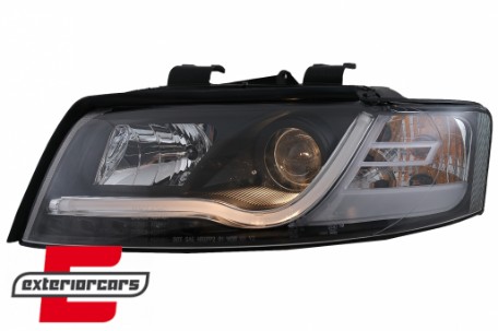 Prednja svjetla LED TubeLights dizajn (crna) / Audi A4 B6 (2000-2004), LPAU88