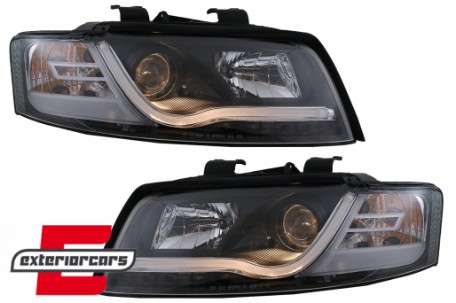 Prednja svjetla LED TubeLights dizajn (crna) / Audi A4 B6 (2000-2004), LPAU88