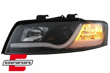 Prednja svjetla LED TubeLights dizajn (crna) / Audi A4 B6 (2000-2004), LPAU88