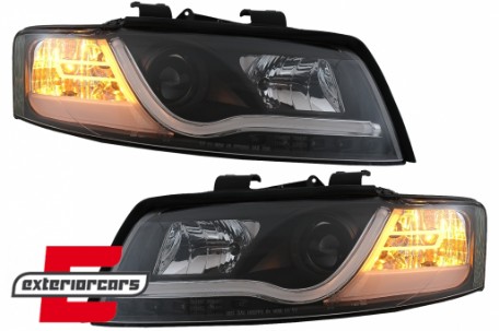 Prednja svjetla LED TubeLights dizajn (crna) / Audi A4 B6 (2000-2004), LPAU88