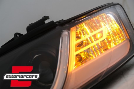 Prednja svjetla LED TubeLights dizajn (crna) / Audi A4 B6 (2000-2004), LPAU88