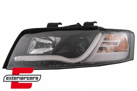 Prednja svjetla LED TubeLights dizajn (crna) / Audi A4 B6 (2000-2004), LPAU88
