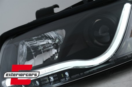 Prednja svjetla LED TubeLights dizajn (crna) / Audi A4 B6 (2000-2004), LPAU88