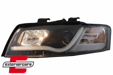 Prednja svjetla LED TubeLights dizajn (crna) / Audi A4 B6 (2000-2004), LPAU88