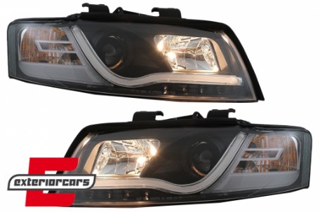 Prednja svjetla LED TubeLights dizajn (crna) / Audi A4 B6 (2000-2004), LPAU88