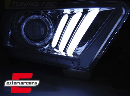 Prednja svjetla LED TubeLights SEQ žmigavci (chrome) / Ford Mustang (2010-2013), LPFO70