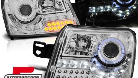 Prednja svjetla LED žmigavci Angel Eyes (chrome) / / Fiat Panda (2003-2012), LPFI15