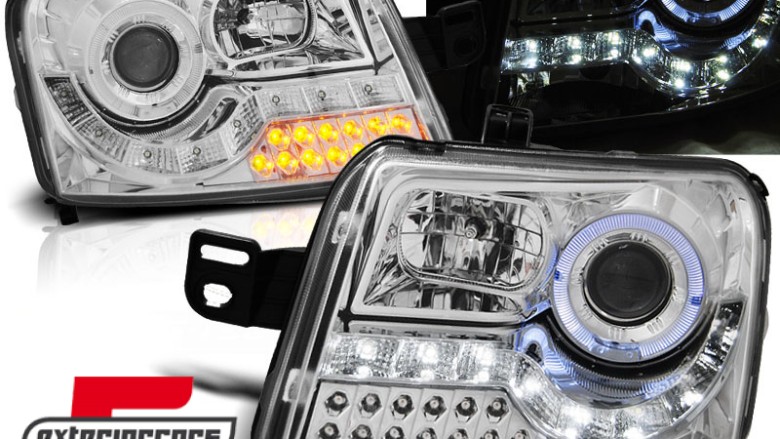 Prednja svjetla LED žmigavci Angel Eyes (chrome) / / Fiat Panda (2003-2012), LPFI15