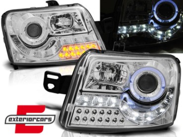 Prednja svjetla LED žmigavci Angel Eyes (chrome) / / Fiat Panda (2003-2012), LPFI15