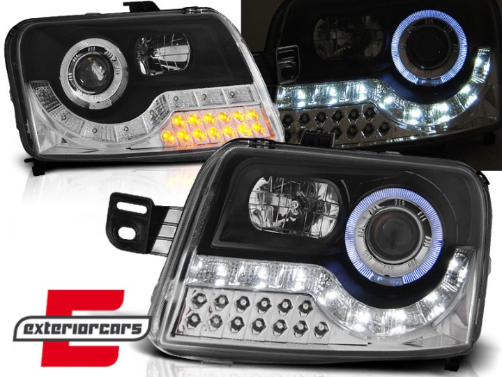 Prednja svjetla LED žmigavci Angel Eyes (crna) / / Fiat Panda (2003-2012), LPFI16