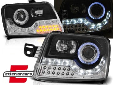 Prednja svjetla LED žmigavci Angel Eyes (crna) / / Fiat Panda (2003-2012), LPFI16
