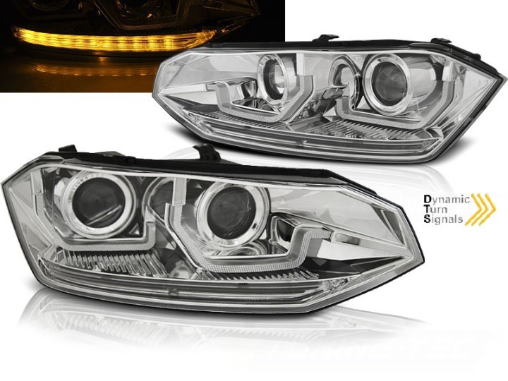 Prednja svjetla SEQ žmigavci (chrome) / VW Polo AW MK6 (2018-2021), LPVWS9