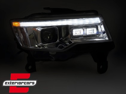 Prednja svjetla SEQ žmigavci TubeLight dizajn (chrome) / Jeep Grand Cherokee WK2 Facelift (2014-2021), LPCH35