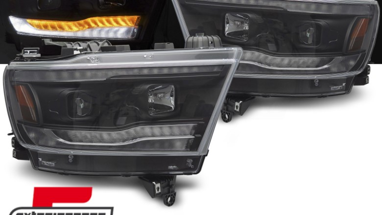Prednja svjetla SEQ žmigavci TubeLight dizajn (crna) / DODGE RAM (2019-2022), LPDO26