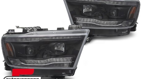 Prednja svjetla SEQ žmigavci TubeLight dizajn (crna) / DODGE RAM (2019-2022), LPDO26