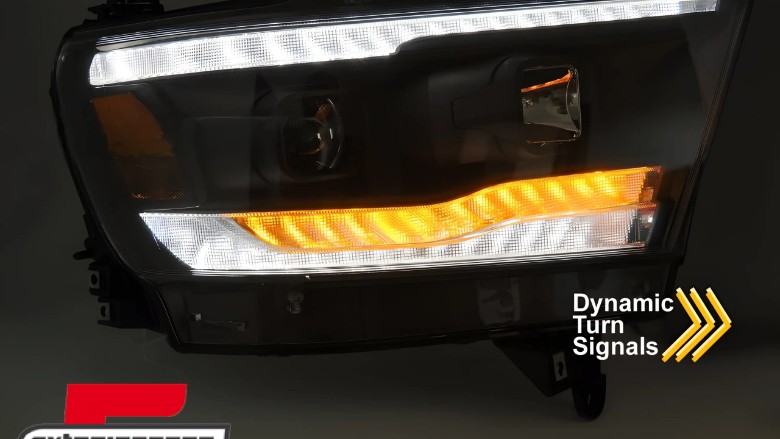 Prednja svjetla SEQ žmigavci TubeLight dizajn (crna) / DODGE RAM (2019-2022), LPDO26