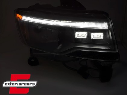 Prednja svjetla SEQ žmigavci TubeLight dizajn (crna) / Jeep Grand Cherokee WK2 Facelift (2014-2021), LPCH36