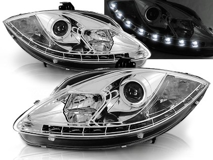 Prednja svjetla True DRL (chrome) - facelift / SEAT ALTEA/LEON (09-12), LPSE25