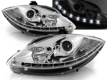 Prednja svjetla True DRL (chrome) - facelift / SEAT ALTEA/LEON (09-12), LPSE25