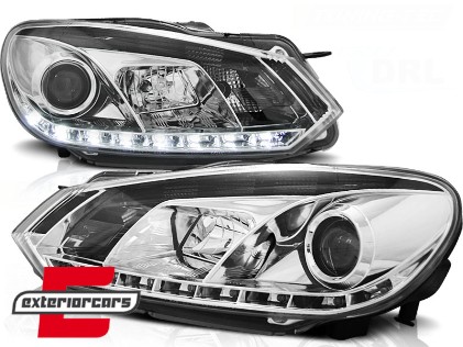 Prednja svjetla True DRL (chrome) / Volkswagen Golf 6 (10.2008-2012), LPVWD0