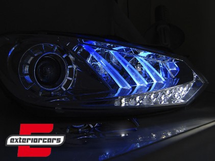 Prednja svjetla True DRL (chrome) / Volkswagen Golf 6 (10.2008-2012), LPVWG6