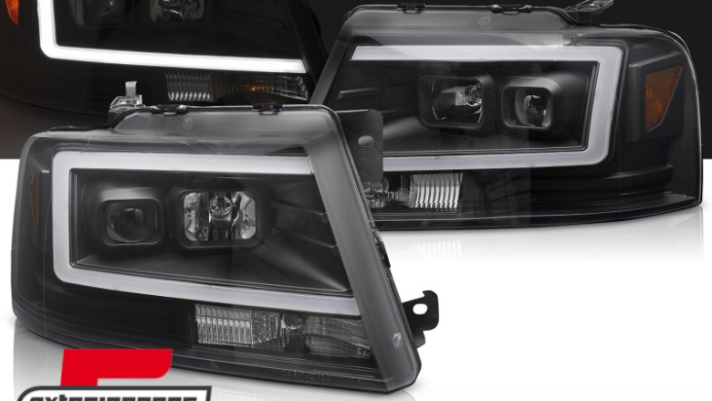 Prednja svjetla TubeLED dizajn (crna) / FORD F150 Mk11 (2004-2008), LPFOB0