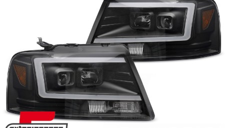 Prednja svjetla TubeLED dizajn (crna) / FORD F150 Mk11 (2004-2008), LPFOB0