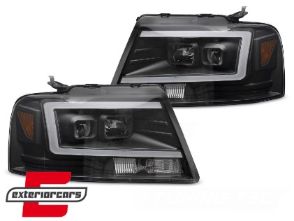 Prednja svjetla TubeLED dizajn (crna) / FORD F150 Mk11 (2004-2008), LPFOB0