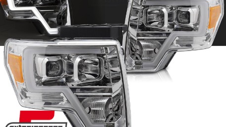 Prednja svjetla Tubelight dizajn (chrome) / FORD F150 MK12 (2008-2014), LPFOB1