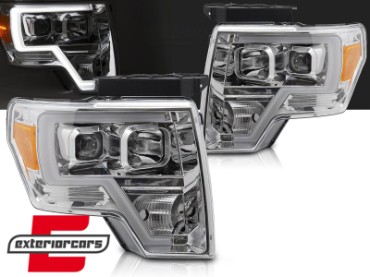 Prednja svjetla Tubelight dizajn (chrome) / FORD F150 MK12 (2008-2014), LPFOB1