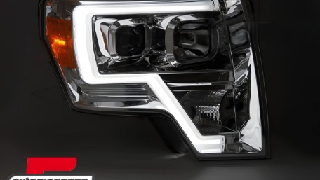Prednja svjetla Tubelight dizajn (chrome) / FORD F150 MK12 (2008-2014), LPFOB1