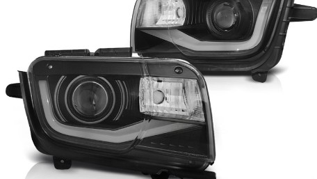 Prednja svjetla TubeLight dizajn (crna) / CHEVROLET CAMARO (2009-2013), LPCT10