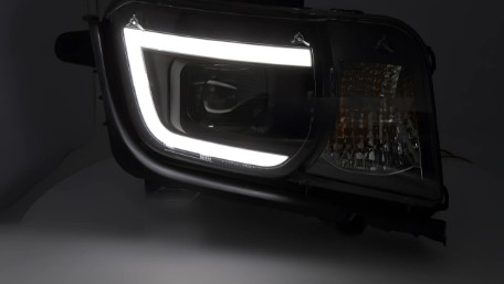 Prednja svjetla TubeLight dizajn (crna) / CHEVROLET CAMARO (2009-2013), LPCT19