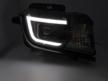 Prednja svjetla TubeLight dizajn (crna) / CHEVROLET CAMARO (2009-2013), LPCT19