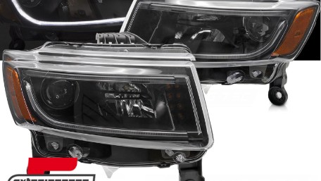 Prednja svjetla TubeLight dizajn (crna) / Jeep Grand Cherokee WK2 Facelift (2014-2016), LPCH43