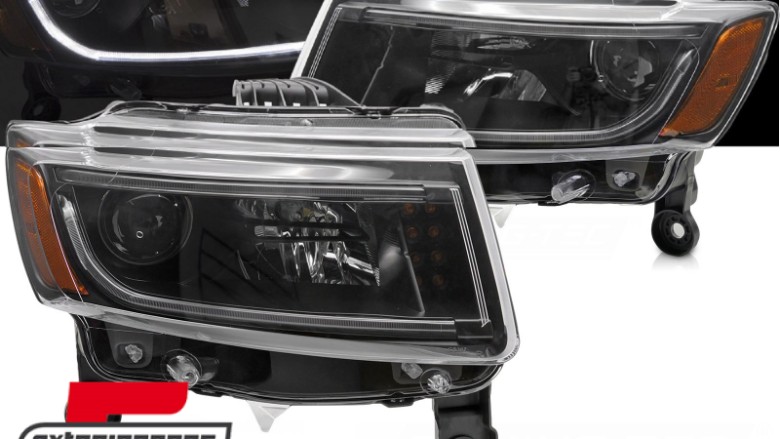 Prednja svjetla TubeLight dizajn (crna) / Jeep Grand Cherokee WK2 Facelift (2014-2016), LPCH43