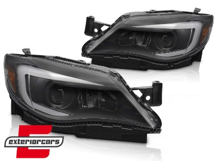 Prednja svjetla TubeLight dizajn (crna) / Subaru WRX (2008-2014), LPSU28