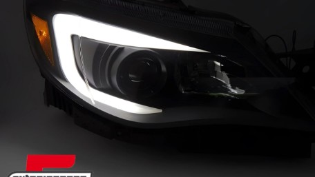 Prednja svjetla TubeLight dizajn (crna) / Subaru WRX (2008-2014), LPSU28
