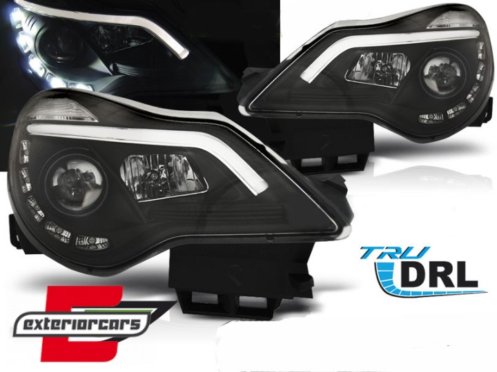 Prednja svjetla TubeLight LED DRL (crna) / Opel Corsa D (2011-2014), LPOPA9