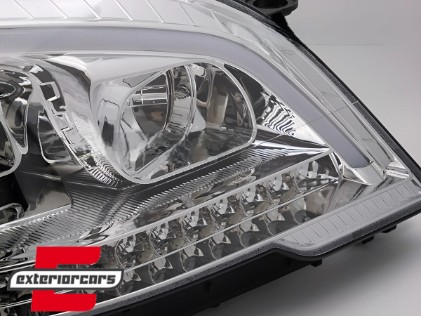 Prednja svjetla TubeLight LED SEQ žmigavci (chrome) / Mercedes ML klasa W164 Facelift (2008-2011), LPMED9