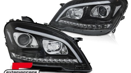 Prednja svjetla TubeLight LED SEQ žmigavci (crna) / Mercedes ML klasa W164 Facelift (2008-2011), LPMEE0
