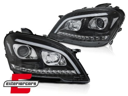 Prednja svjetla TubeLight LED SEQ žmigavci (crna) / Mercedes ML klasa W164 Facelift (2008-2011), LPMEE0