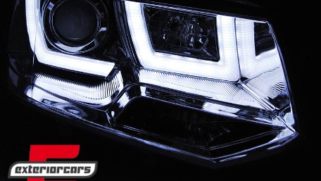 Prednja svjetla U-dizajn LED DRL Xenon look (chrome) / VW T5.1 (2010-2015), LPVWL1