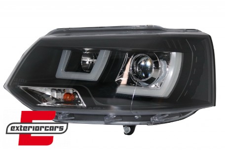 Prednja svjetla U-dizajn LED DRL Xenon look (crna) / VW T5.1 (2010-2015), LPVWL2