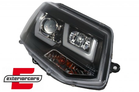 Prednja svjetla U-dizajn LED DRL Xenon look (crna) / VW T5.1 (2010-2015), LPVWL2