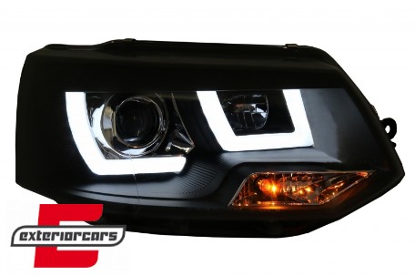 Prednja svjetla U-dizajn LED DRL Xenon look (crna) / VW T5.1 (2010-2015), LPVWL2