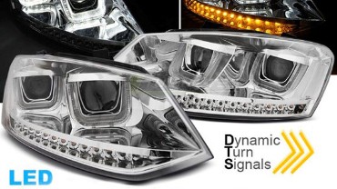 Prednja svjetla U-dizajn LED SEQ žmigavci (chrome) / VW Polo 6R (03.2009-03.2014), LPVWN1