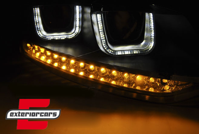 Prednja svjetla U-dizajn LED SEQ žmigavci (crna) / VW Polo 6R (03.2009-03.2014), LPVWN2